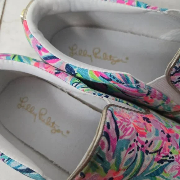 Lilly Pulitzer Size 7  Julie Slip-On Canvas Sneakers Multi Floral Cabana - Picture 11 of 12